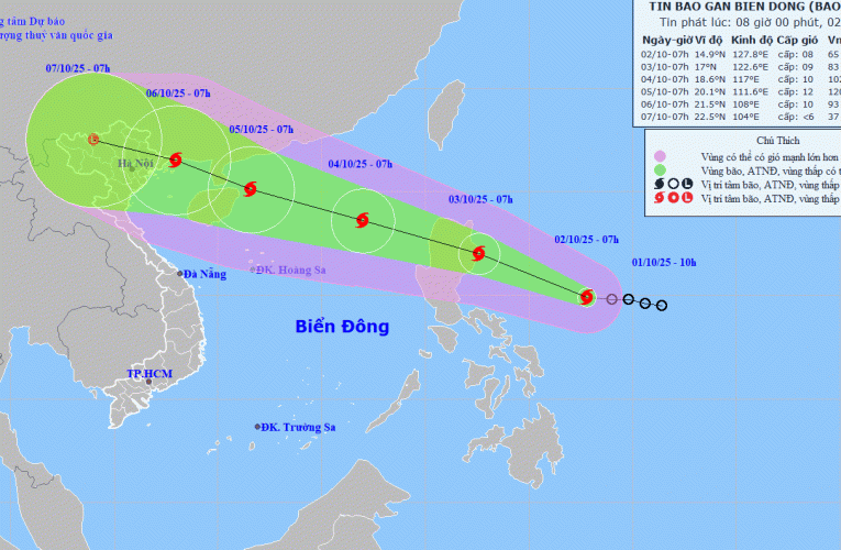 Bão Matmo hình thành, đang di chuyển vào Biển Đông thành bão số 11